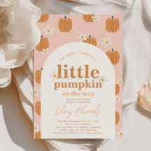 Una pequeña invitación de calabaza a Baby Shower