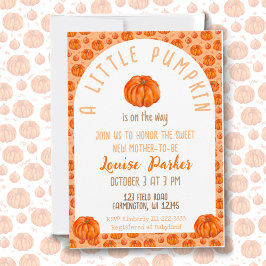 Una pequeña invitación de calabaza a Baby Shower