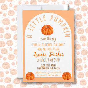 Una pequeña invitación de calabaza a Baby Shower