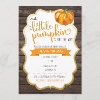 Una pequeña invitación de calabaza en Baby Shower