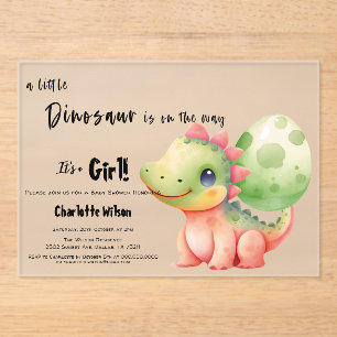 Una pequeña invitación de dinosaurio para baby sho