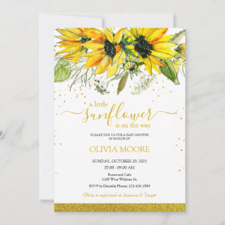 Una pequeña invitación para una ducha de girasol