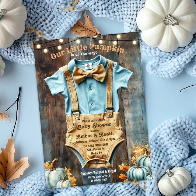 Una pequeña invitación rústica de baby shower de c (Subido por el creador)