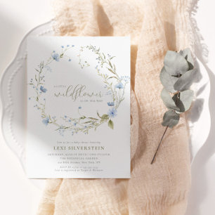 Una pequeña invitación verde boho de florecilla si