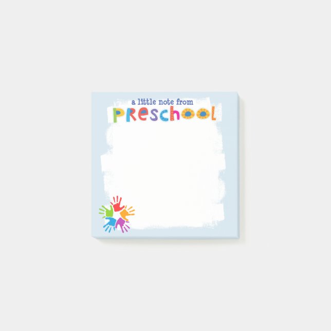 Una pequeña nota de notas de post-it preescolares (Anverso)