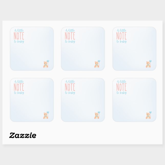 Una pequeña nota para el bebé Pegatina dentro del  (Hoja)