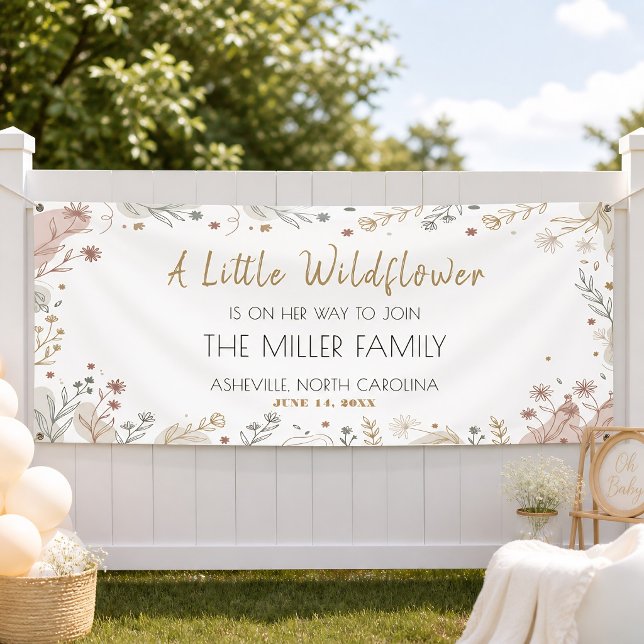 Una pequeña pancarta floral boho de florecilla sil (A Little Wildflower Boho Floral Banner)