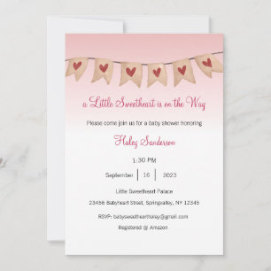 Una pequeña querida está en camino invitación