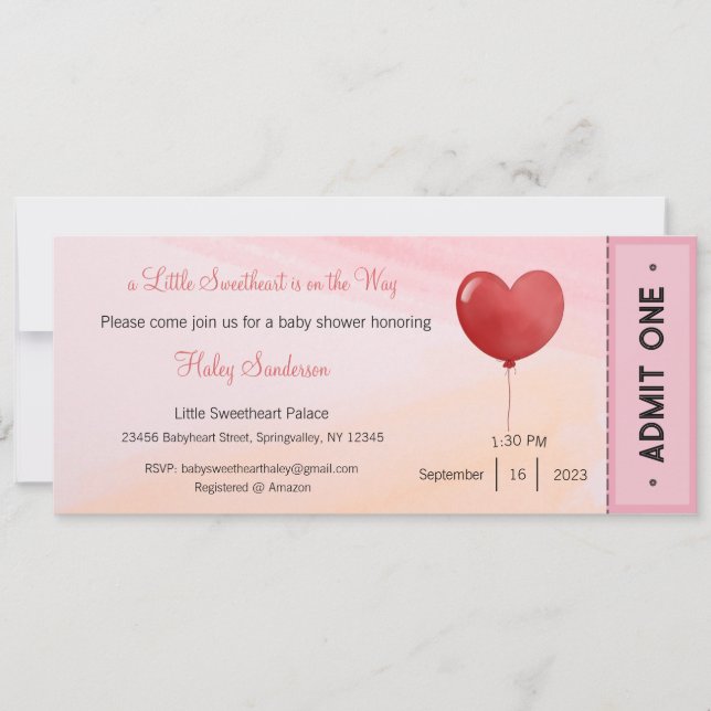 Una pequeña querida está en camino invitación (Anverso)