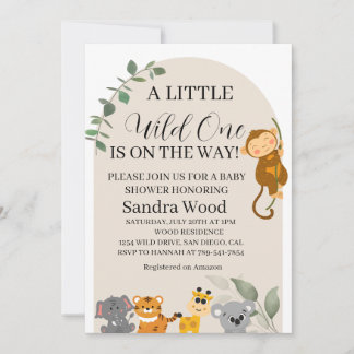 Una pequeña salvaje está en camino Invitación para