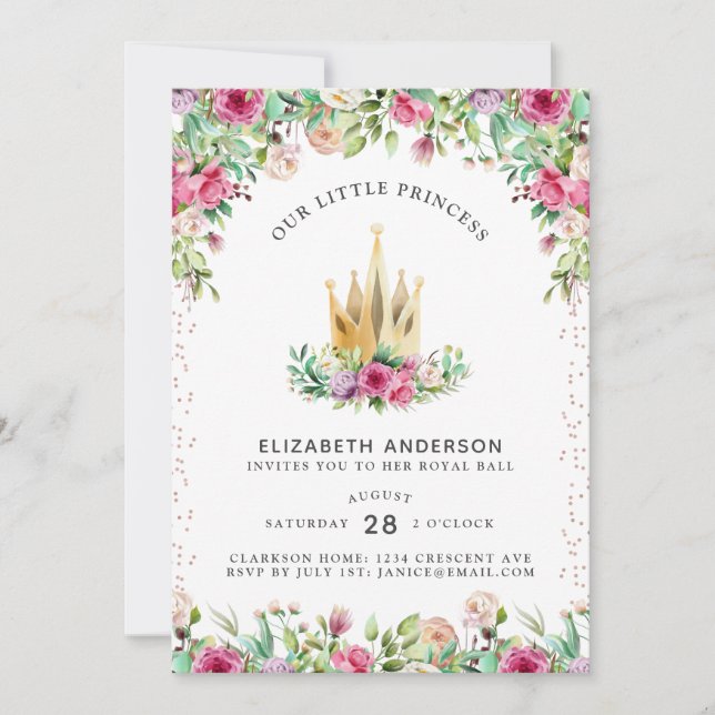 Una pequeña tarjeta de cumpleaños floral de Prince (Anverso)