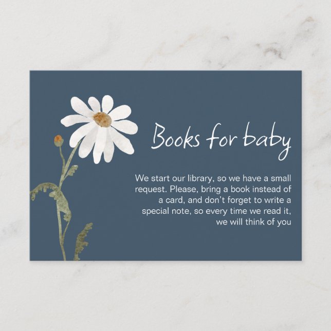 Una pequeña tarjeta de ducha de bebé de margarita  (Anverso)