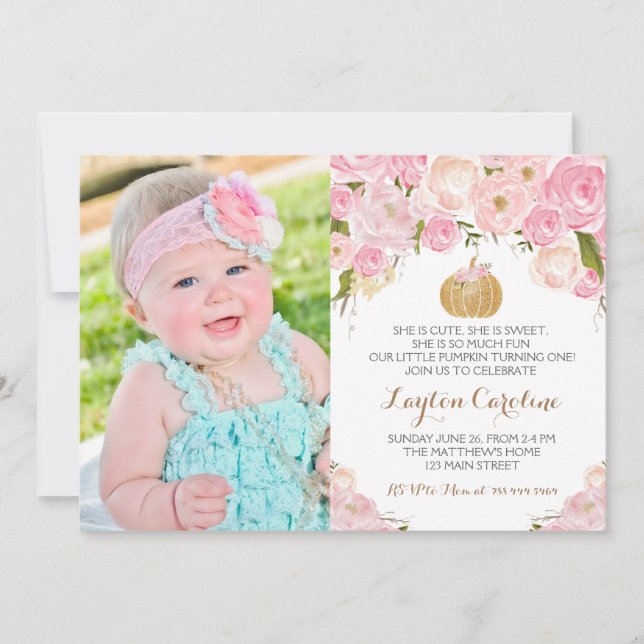 Una pequeña tarjeta de invitación de cumpleaños de (Anverso)