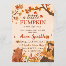 Una pequeña tarjeta de invitación para baby shower