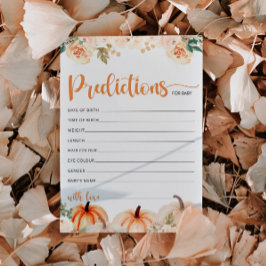 Una pequeña tarjeta de predicciones de Baby Shower