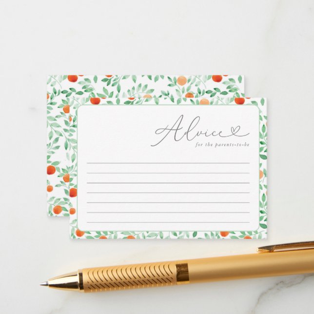 Una pequeña y moderna tarjeta de consejos de Baby  (Anverso/Reverso In Situ)