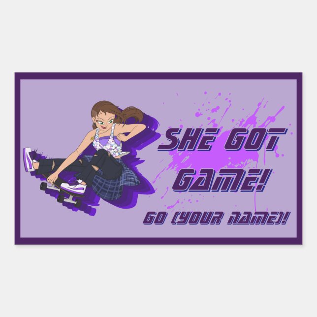 Una Personalizado Pegatina de Skateboarder (Anverso)