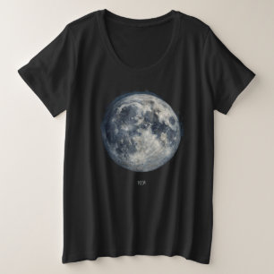 Una pintura de la luna en una camiseta espacial