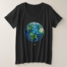 Una pintura de la tierra en una camiseta espacial