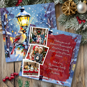 Una plantilla de foto de Navidad de Cardenal perso