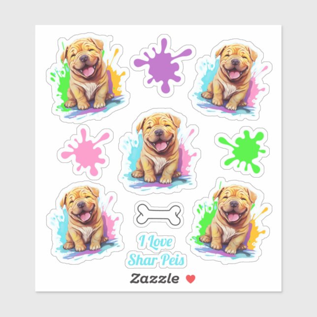 Una plataforma de Pegatinas de Shar Pei (Hoja)