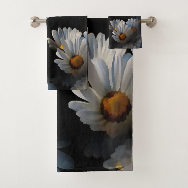 Una Plétora De Daisies Flotantes Aislados En Negro (In situ)