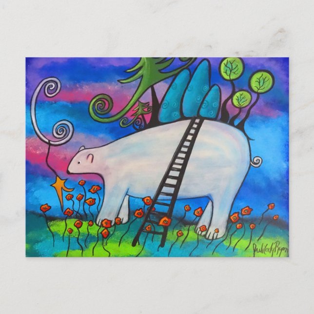 Una postal de bienvenida de oso polar (Anverso)