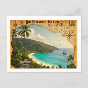 Una postal de estilo vintage de un paraíso oculto