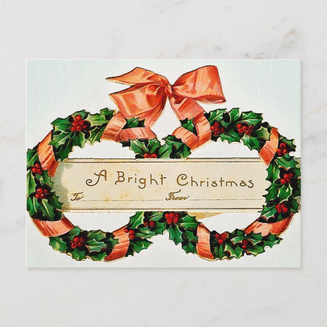 Una postal de vacaciones de Navidades brillantes (Anverso)