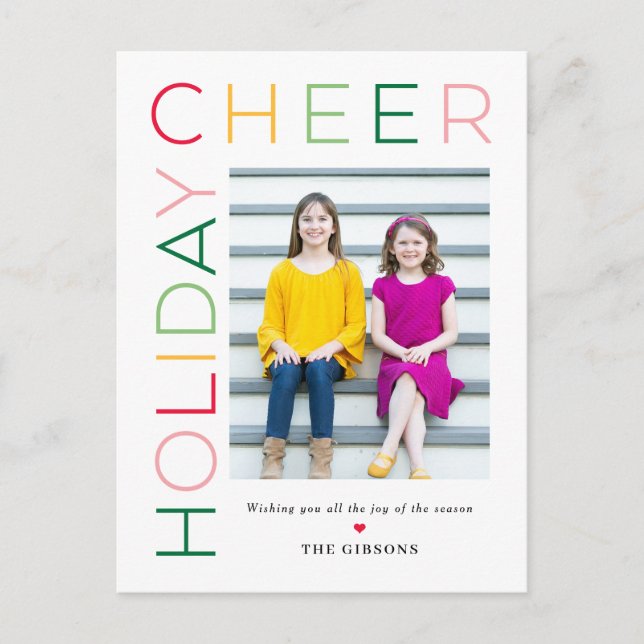 Una postal de vacaciones moderna en color EDITABLE (Anverso)