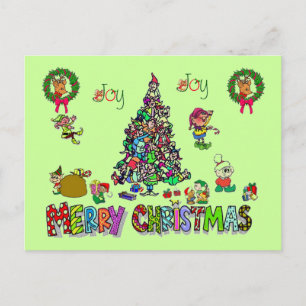 una postal del navidad de los duendes