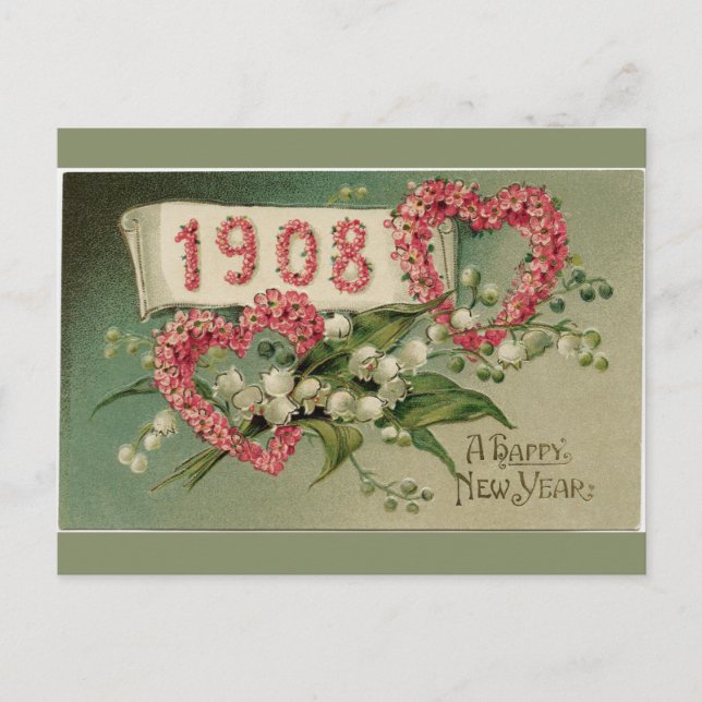 Una postal del Victorian de la Feliz Año Nuevo (Anverso)