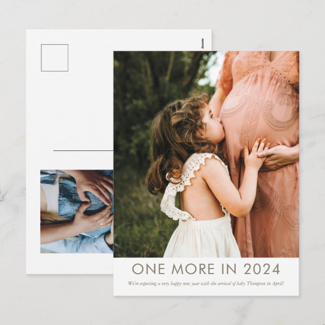 Una postal más de Invitación de embarazo en 2024 (Anverso / Reverso)