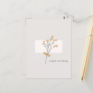 Una postal minimalista con flores más allá de las 