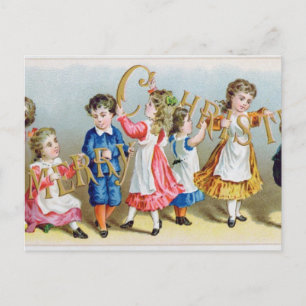 Una postal victoriana de Feliz Navidad