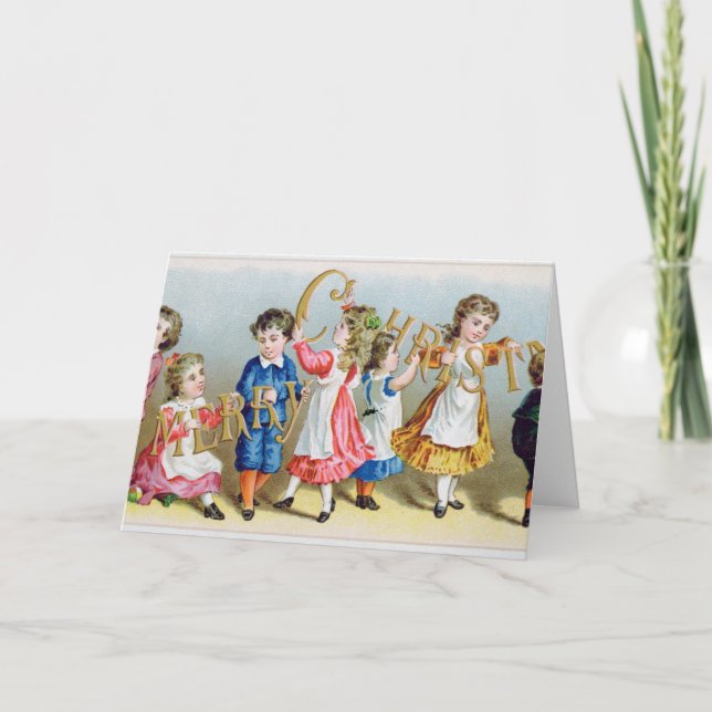 Una postal victoriana de Feliz Navidad (Anverso)