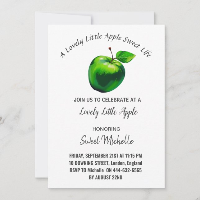 una preciosa vida dulce de manzana Invitación (Anverso)