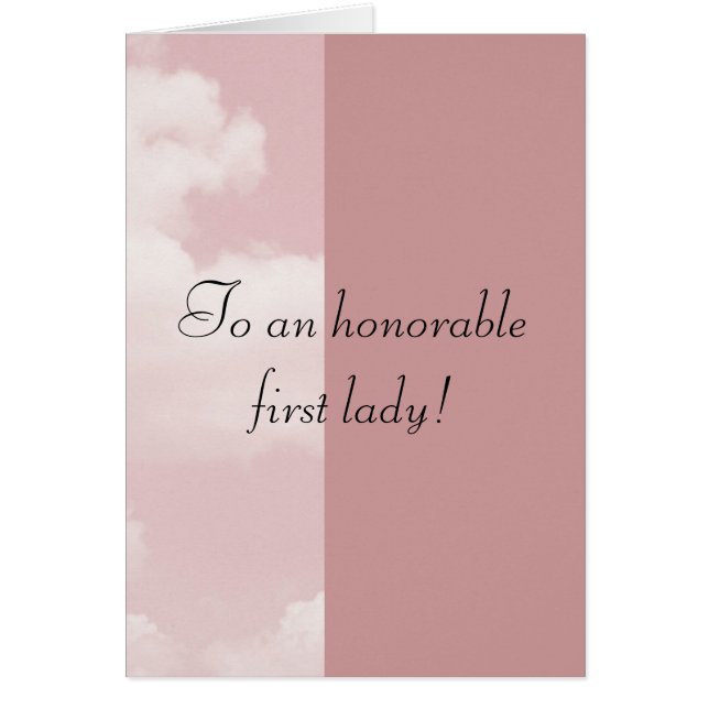 Una primera señora honorable (Frente)