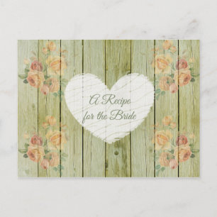 Una receta para la tarjeta de receta del Boda de n