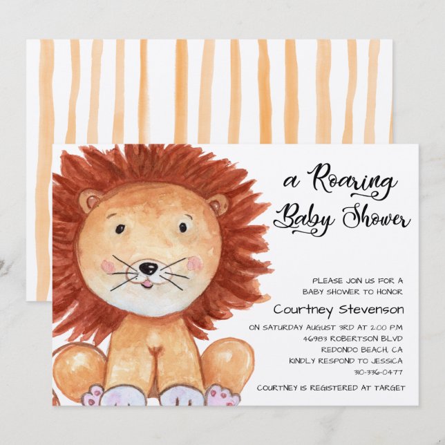 Una ruidosa invitación a Baby Shower (Anverso / Reverso)