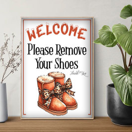 Una señal de invierno para quitarse los zapatos