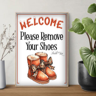 Una señal de invierno para quitarse los zapatos