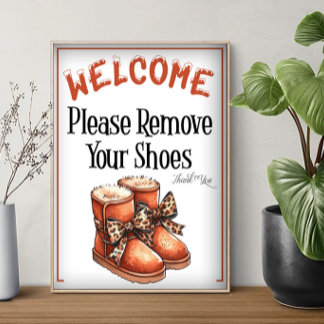 Una señal de invierno para quitarse los zapatos