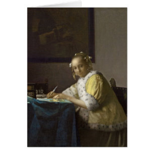 Una señora Writing, C. 1665 (aceite en lona)