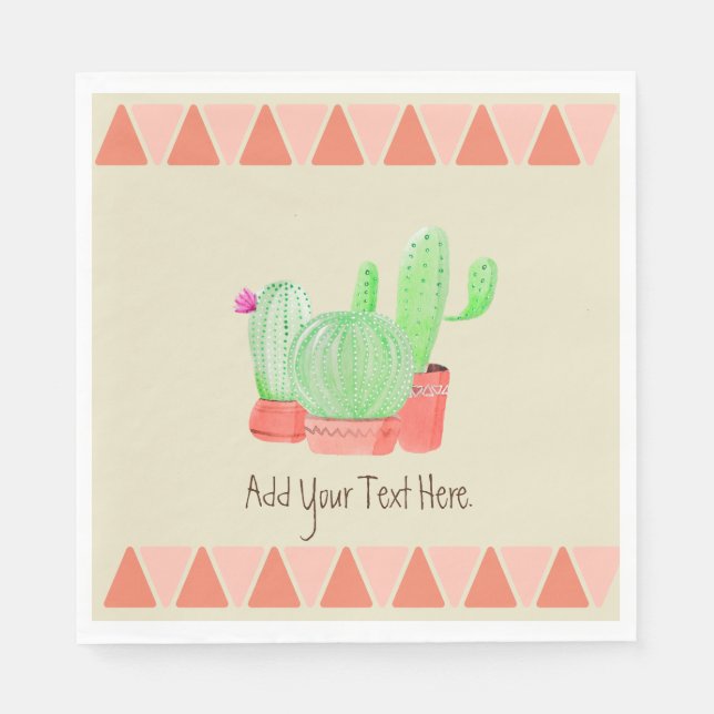Una servilleta de papel trío de cactus A (Anverso)