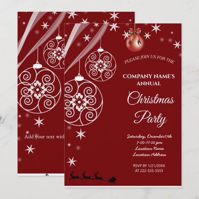 Una simple invitación al partido de Navidades eleg (Anverso / Reverso)