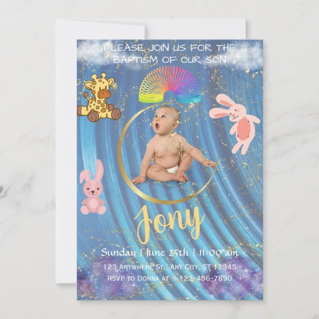 Una simple invitación azul. (Anverso)