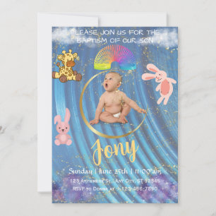 Una simple invitación azul.