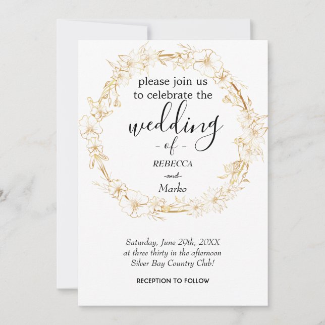 Una simple invitación de oro blanco para ti (Anverso)