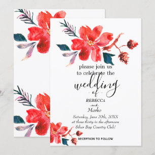 Una simple invitación floral blanca